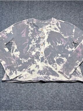 art class Purple & Cream Reverse Tie-Dye Henley